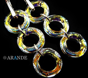 Kryształy Przepiękne Kolczyki Aurora Rings