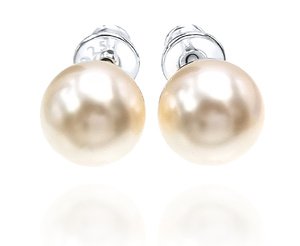 Piękne Perły Kryształowe Kolczyki Kremowe Creamrose Srebro Certyfikat