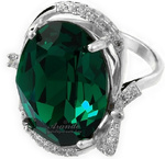 CRYSTALS CRYSTALS BEAUTIFUL RING SPECIAL EMERALD STERLING SILVER 925