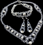 CRYSTALS CRYSTALS WEDDING JEWELLERY SET *CRYSTAL PEARL* STERLING SILVER