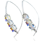 CRYSTALS UNIQUE EARRINGS CRYSTAL CUBE STERLING SILVER 925 (1)