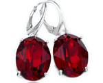 Kryształy Przepiękne Czerwone Kolczyki Siam Srebro