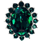 KATE RING CRYSTALS CRYSTALS *ROYAL EMERALD* STERLING SILVER 925 CERTIFICATE