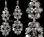 CRYSTALS UNIQUE WEDDING EARRINGS PENDANT CRYSTAL COMET STERLING SILVER 925