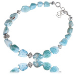 Naturalny Larimar Przepiękna Bransoletka Srebro 