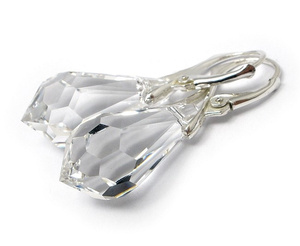 Kryształy Duże Kolczyki Srebro Crystal Certyfikat