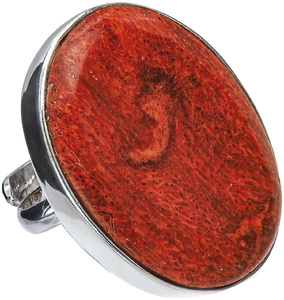 BEAUTIFUL RING NATURAL RED CORAL R10-20 STERLING SILVER (1)