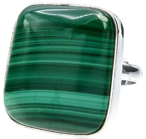 MALACHITE BEAUTIFUL RING UNIQUE SILVER SIZE 10-20 (1) (1) (1)