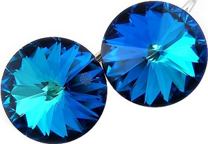 Nowe! Kryształy Piękne Kolczyki Bermuda Blue Paris 12 mm