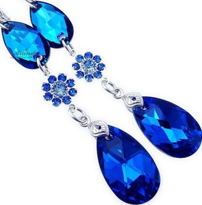 Kryształy unikatowe kolczyki BLUE COMET BELLA