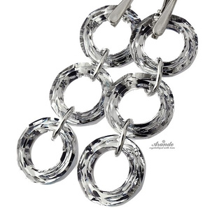 Kryształy przepiękne kolczyki COMET RINGS SREBRO