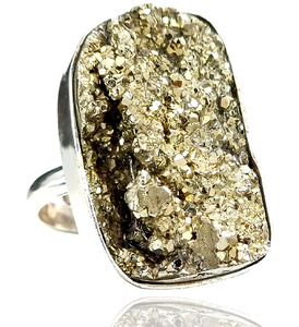 PYRITE BEAUTIFUL RING STERLING SILVER SIZE 10-20 (1) (1)