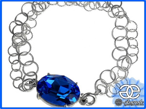 CRYSTALS CRYSTALS BRACELET SAPPHIRE SILVER 925