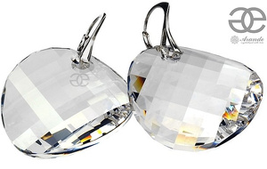 Kryształy piękne duże kolczyki SREBRO Crystal 28MM