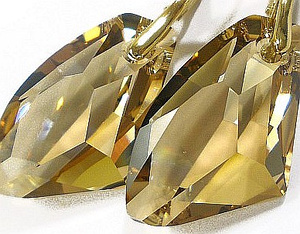 kolczyki Złote Srebro Kryształy 27mm KOLORY