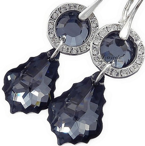 SILVER NIGHT BEAUTIFUL EARRINGS CRYSTALS CRYSTALS