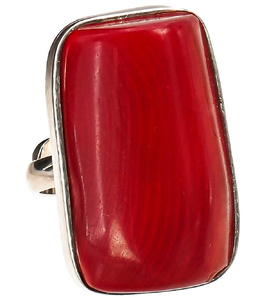 BEAUTIFUL RING NATURAL RED CORAL R10-20 STERLING SILVER (1) (1)