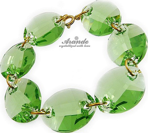 Kryształy Bransoleta Green Leaf Złote Srebro