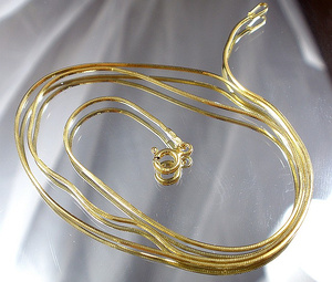 CHAIN 45 CM 24K GOLD PLATED STERLING SILVER SNAKE MADE IN ITALY