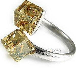 CRYSTALS *GOLDEN RING* EVERY SIZE ADJUSTABLE RING STERLING SILVER CERTIFICATE