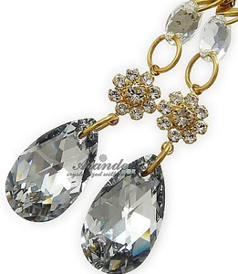 CRYSTALS EARRINGS BELLA COMET GOLD PLATED STERLING SILVER
