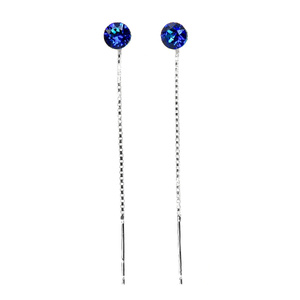 CRYSTALS LONG EARRINGS CRYSTAL BRIOLETTE STERLING SILVER 925 (1)