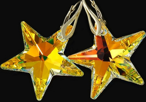 Kryształy przepiękne kolczyki AURORA STAR SREBRO