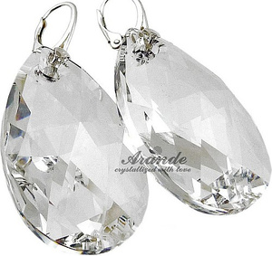LARGE EARRINGS 50MM CRYSTALS CRYSTALS SILVER