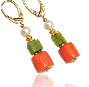 NATURAL CORAL BEAUTIFUL EARRINGS STERLING SILVER 925 (1) (1) (1)