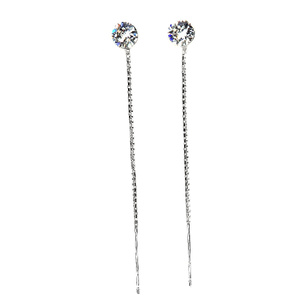 CRYSTALS LONG EARRINGS CRYSTAL BRIOLETTE STERLING SILVER 925 (1) (1)