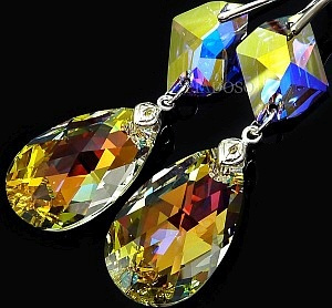 Kryształy Piękne Długie Kolczyki Aurora 28+20