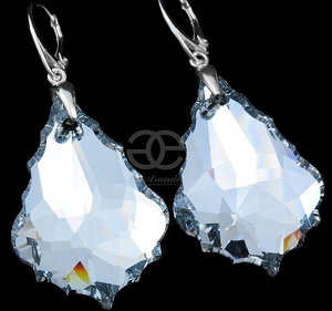 CRYSTALS UNIQUE EARRINGS COMET BAROQUE 38MM STERLING SILVER 925