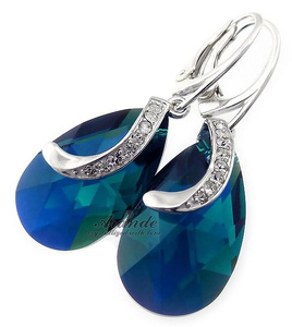 CRYSTALS UNIQUE EARRINGS EMERALD SENTI STERLING SILVER 925