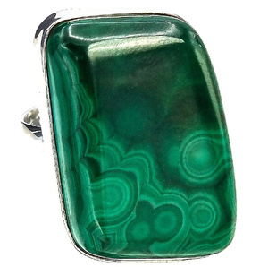 MALACHITE BEAUTIFUL RING UNIQUE SILVER SIZE 10-20 (1) (1) (1) (1)