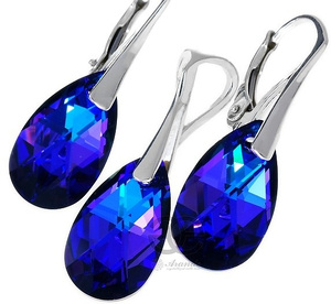 CRYSTALS CRYSTALS EARRINGS AND PENDANT HELIOTROPE SILVER 925