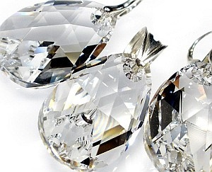 Kryształy Piękny Komplet+Łańcuszek Crystal 28Mm