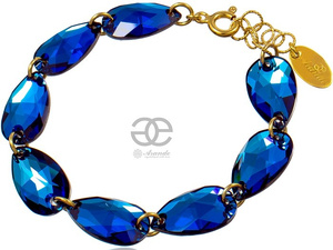 Kryształy Piękna Bransoletka BERMUDA BLUE GOLD ZŁOTE SREBRO