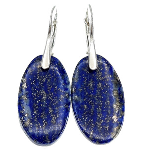 Naturalny Lapis Lazuli Wyjątkowe Kolczyki Srebro Unikat