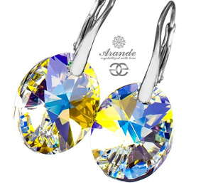 NEWEST CRYSTALS BEAUTIFUL EARRINGS XILION AURORA STERLING SILVER