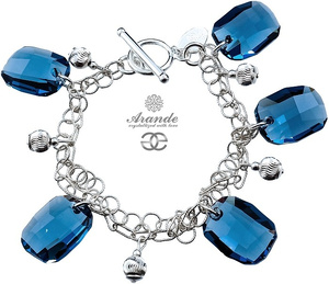 Kryształy Piękna Bransoletka Denim Blue Srebro