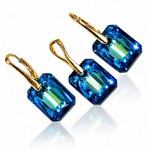 UNIQUE EARRINGS CRYSTALS CRYSTALS *AQUAMARINE AB* STERLING SILVER (1) (1) (1) (1) (1)