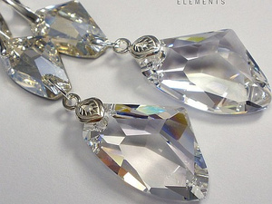 Kryształy piękny komplet łańcuszek SREBRO