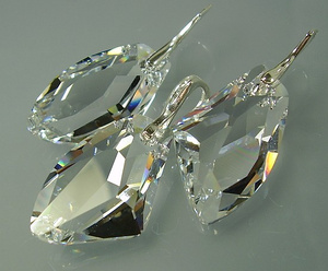PROMOCJA! Kryształy piękny komplet SREBRO 27mm