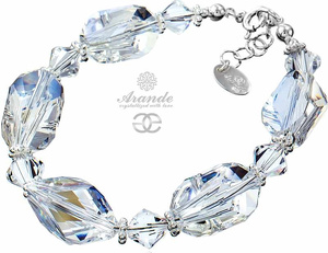 CRYSTALS BEAUTIFUL BRACELET CUBIC MOON STERLING SILVER 925