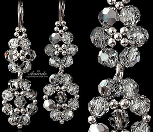 CRYSTALS UNIQUE WEDDING EARRINGS PENDANT CRYSTAL COMET STERLING SILVER 925