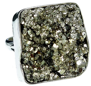 PYRITE BEAUTIFUL RING STERLING SILVER SIZE 10-20 (1) (1)