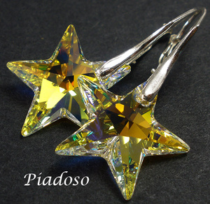 Kryształy piękne kolczyki SREBRO Aurora Gwiazda