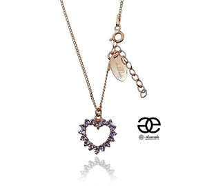 CRYSTALS BEAUTIFUL NECKLACE HEART ROSE GOLD SILVER