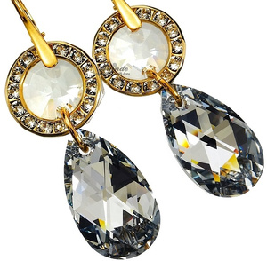 CRYSTALS EARRINGS COMET GOLD PLATED STERLING SILVER