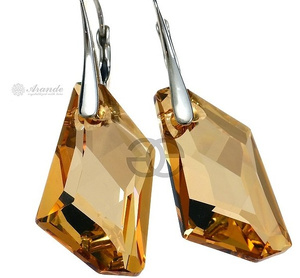 Kryształy piękne kolczyki GOLDEN SHADE SREBRO CERTYFIKAT